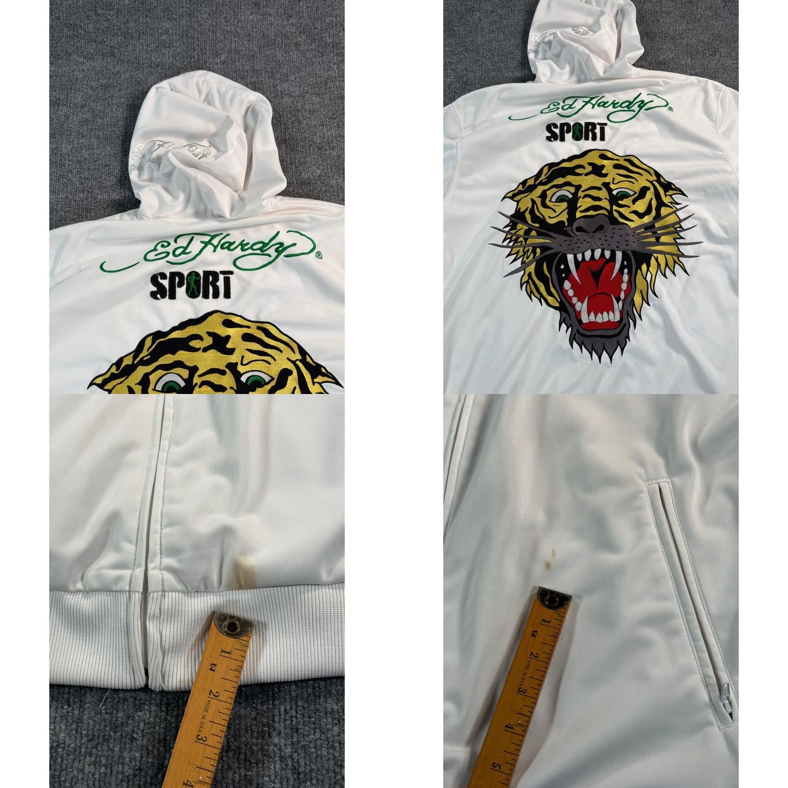 Ed Hardy Ed Hardy Sport Track Jacket White Tiger Full Zip Mens 2XL Size US XXL / EU 58 / 5 - 9 Thumbnail