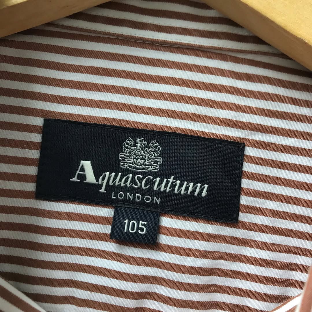 Aquascutum × Designer Aquascutum of london Candy brown stripe shirt Button up lon Size US L / EU 52-54 / 3 - 3 Thumbnail