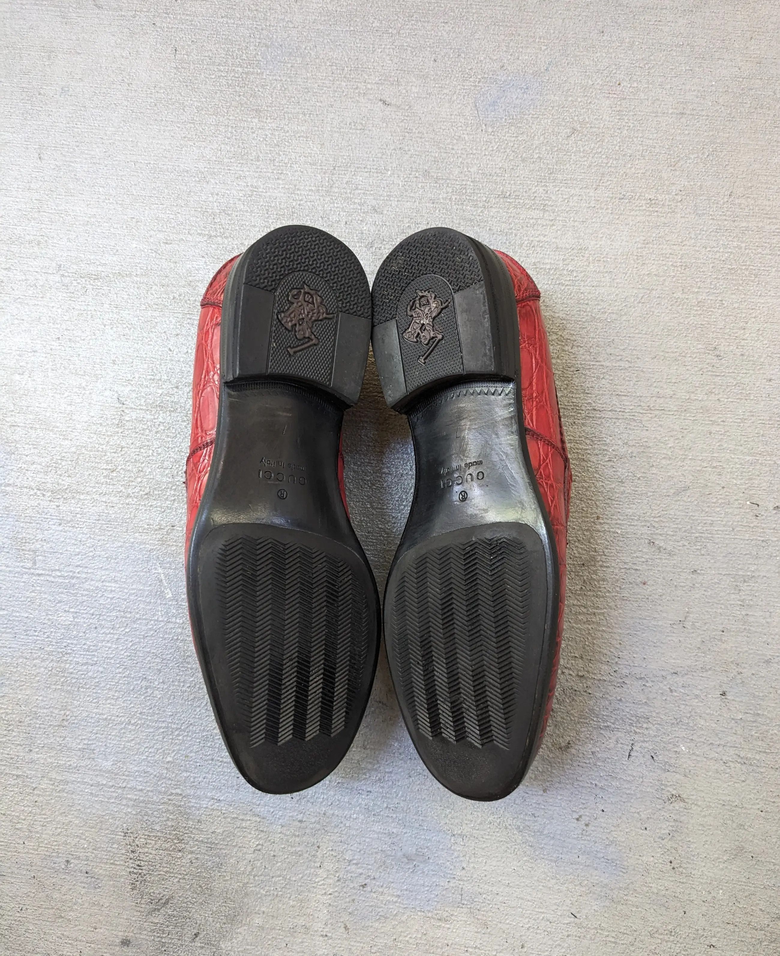 Gucci Gucci Horsebit Loafers Red Crocodile 7.5 Snaffle Bit Exotic Size US 7.5 / EU 40-41 - 16 Thumbnail