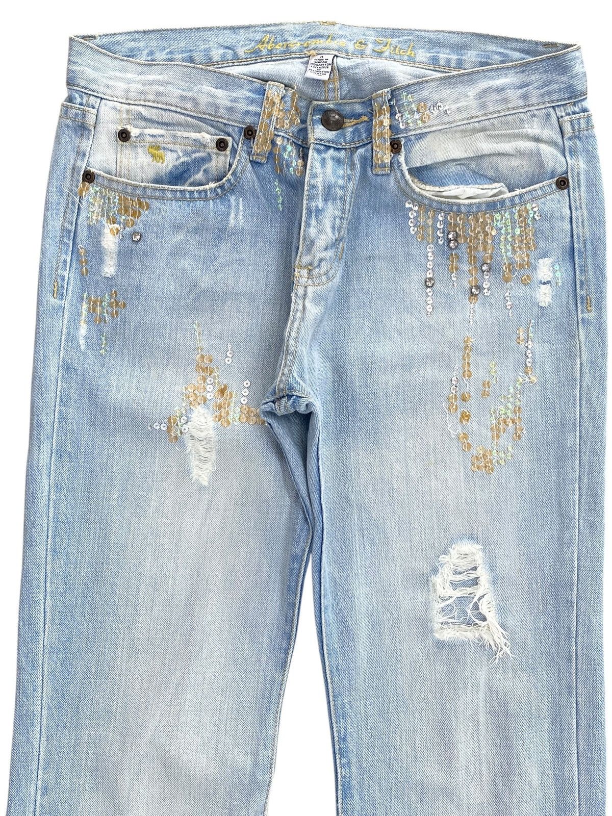 Abercrombie & Fitch Abercrumbie & Fitch Brand Emblised Style Flare Jeans Size US 31 - 2 Thumbnail