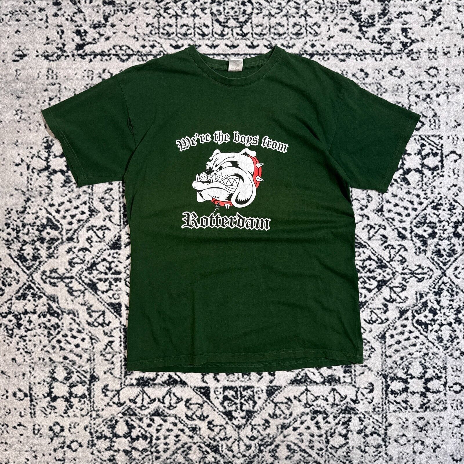 Vintage Vintage Bottle Green Cotton T-Shirt Size L Bulldog Roterdam Size US L / EU 52-54 / 3 - 1 Thumbnail