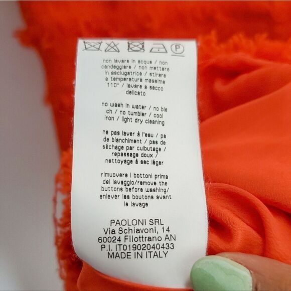 MSGM MSGM Milano Red Orange Bouclé Tweed Frayed Detail Sheath Min Size M / US 6-8 / IT 42-44 - 6 Thumbnail