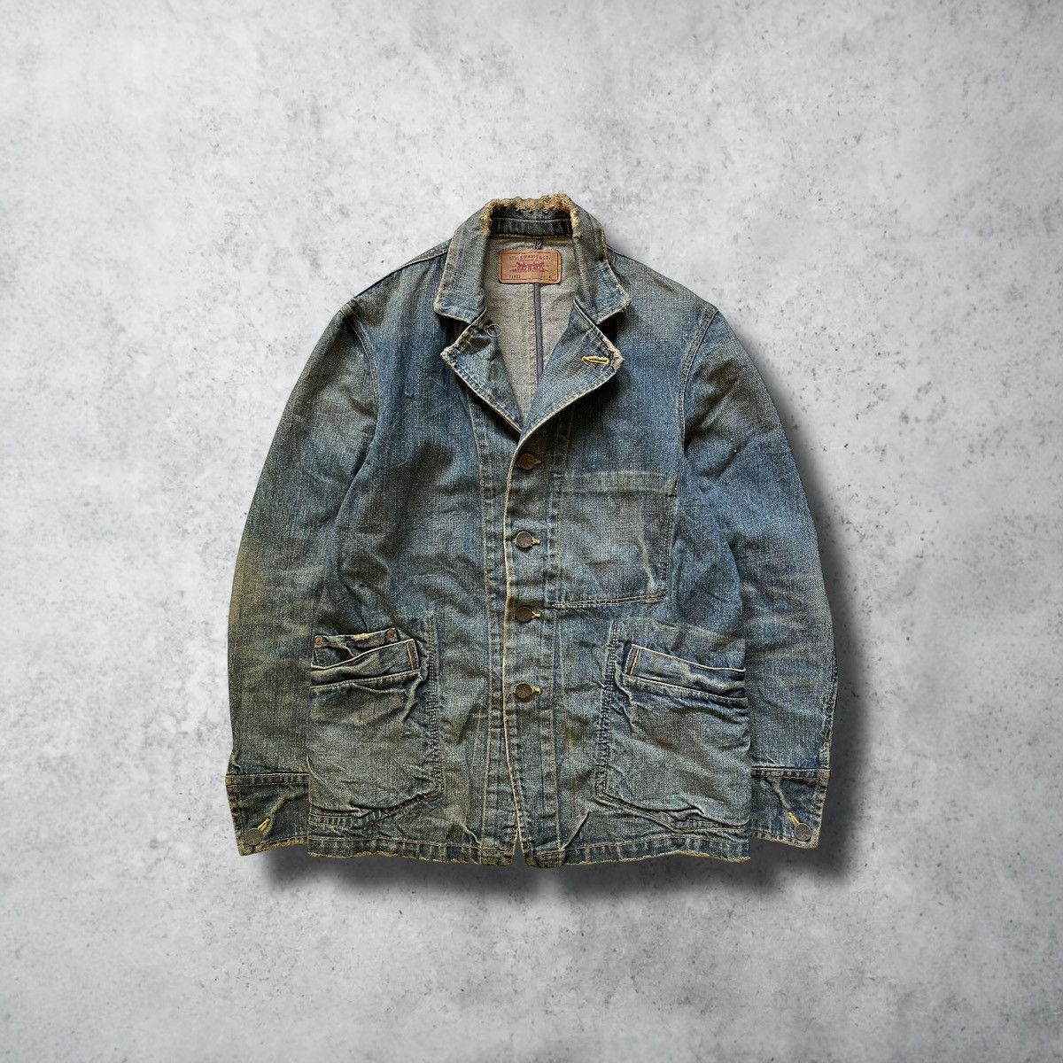 Levi's Vintage Clothing 🔥Vintage Levis Distressed Denim Chore Jacket Size US M / EU 48-50 / 2 - 2 Thumbnail