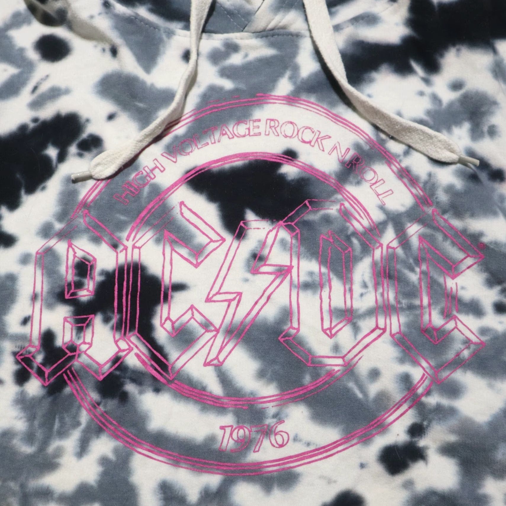 Vintage AC/DC Sweatshirt Tie Dye Vintage Style Pullover Sweater Hoodie Crop Top L Large Gray Size L / US 10 / IT 46 - 2 Thumbnail