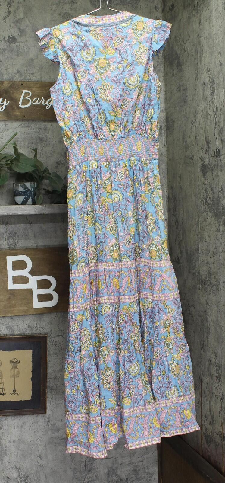 Billionaire Boys Club Bell Annabelle Maxi Dress Bellsp25-1 Blue / Yellow Print M Size M / US 6-8 / IT 42-44 - 2 Thumbnail
