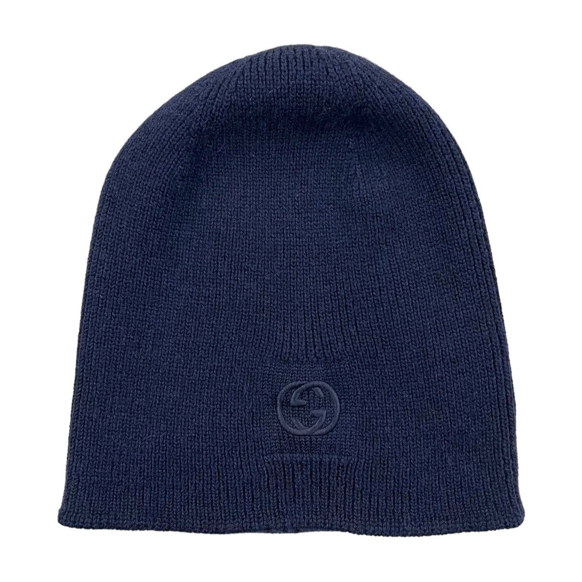 image of Gucci GG Logo Wool Beanie in Blue, Men's