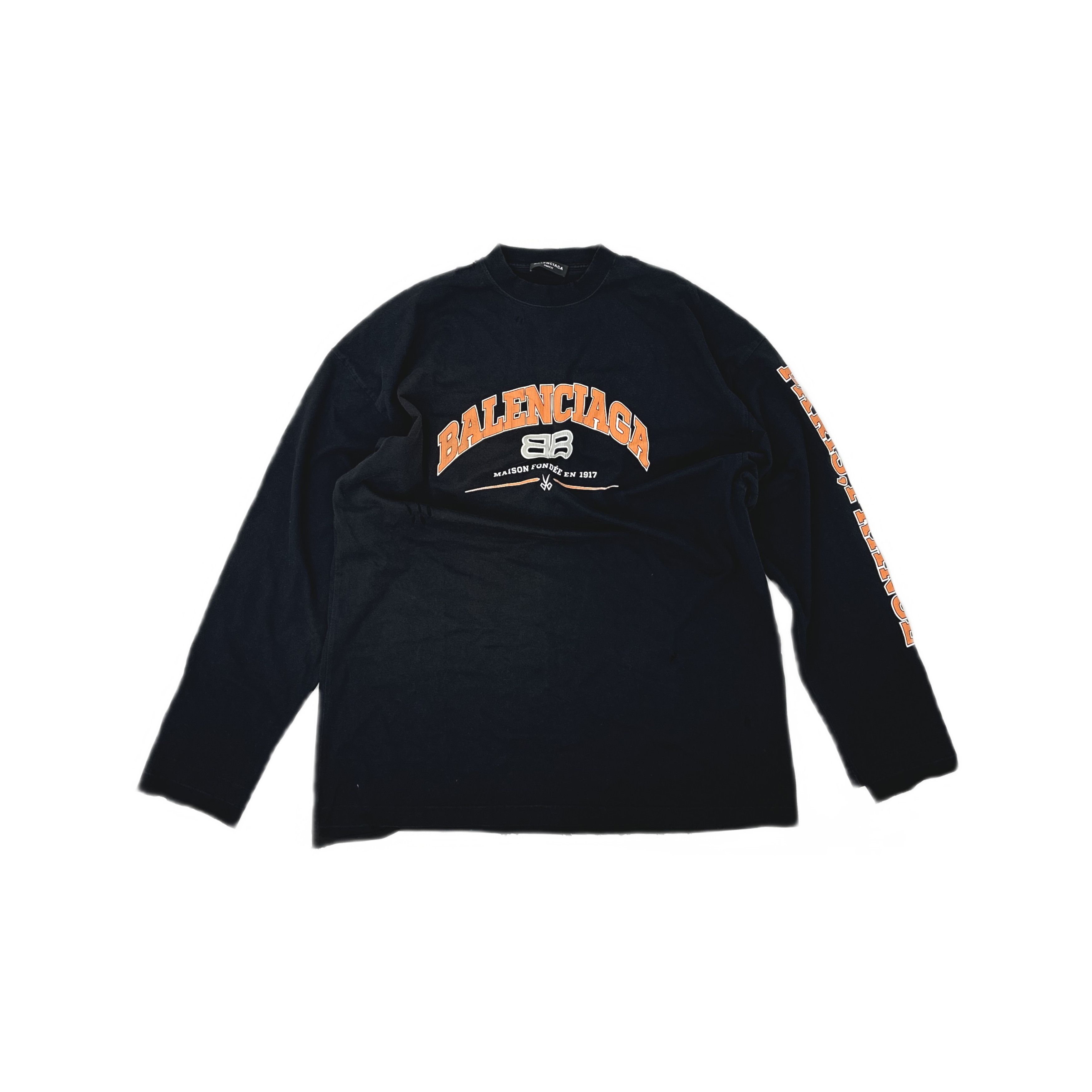 Balenciaga Balenciaga Logo Print Long Sleeve Tee L Size US L / EU 52-54 / 3 - 1 Thumbnail