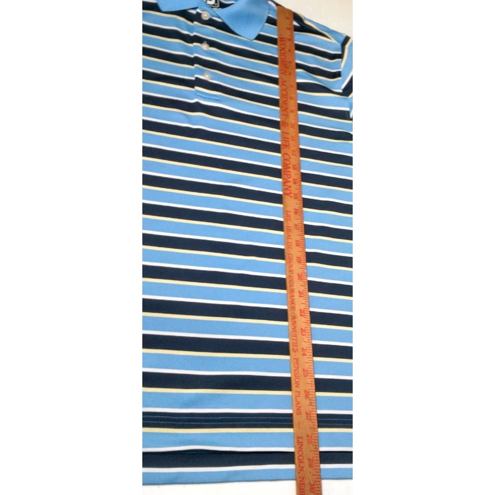 Footjoy VINTAGE FootJoy Polo Shirt Men L Striped Blue Quicksilver Golf Club PA Golf Embroidered Sleeve Logo Polo Shirt Mens Size US L / EU 52-54 / 3 - 5 Thumbnail