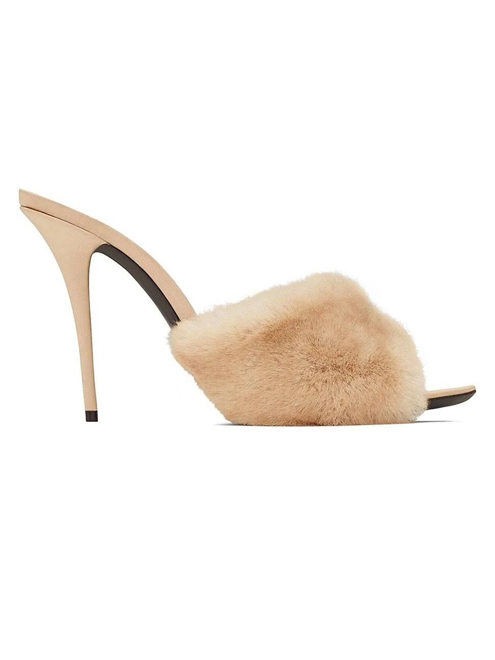 o1b1hav110924 LA16 Heeled Mules in Beige
