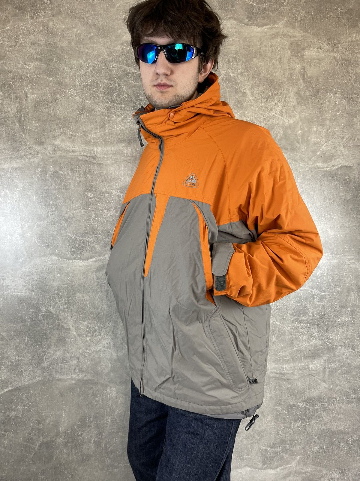 Nike ACG Nike ACG Vintage Thermal Layer Hooded Jacket Orange Gray Size US L / EU 52-54 / 3 - 4 Thumbnail