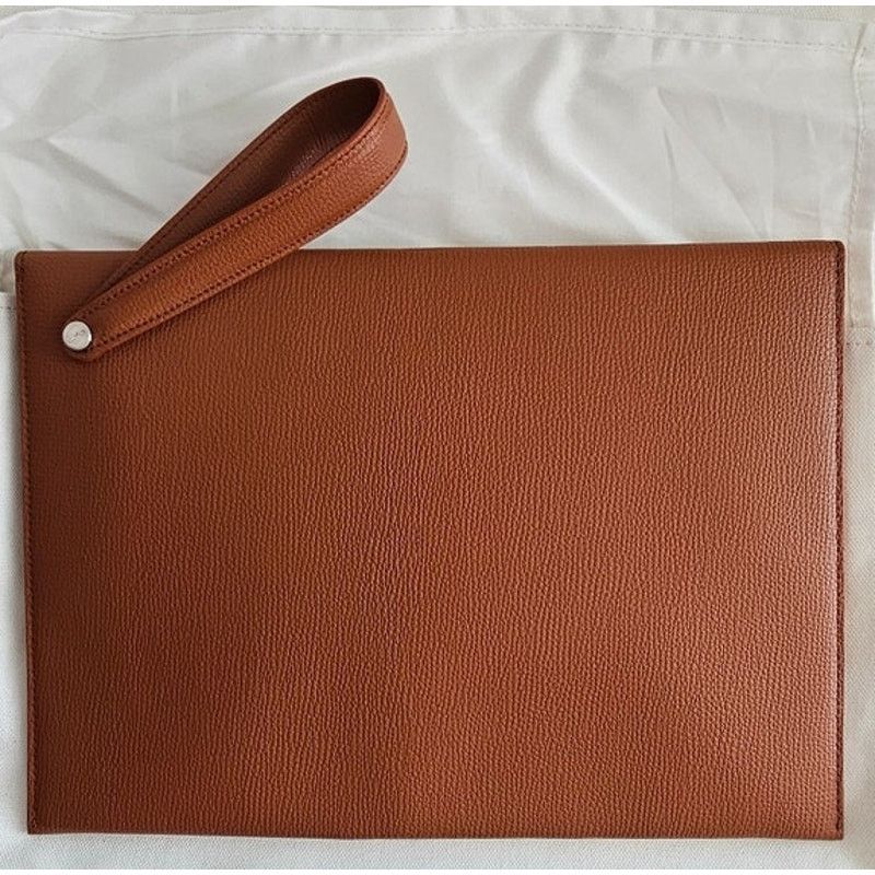 Salvatore Ferragamo Salvatore Ferragamo Brown Pebbled Leather Clutch Bag Size ONE SIZE - 3 Thumbnail