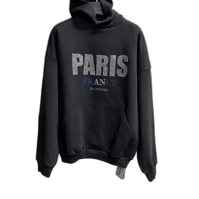 Balenciaga Black Letter Print Hoodie Sweater-2506