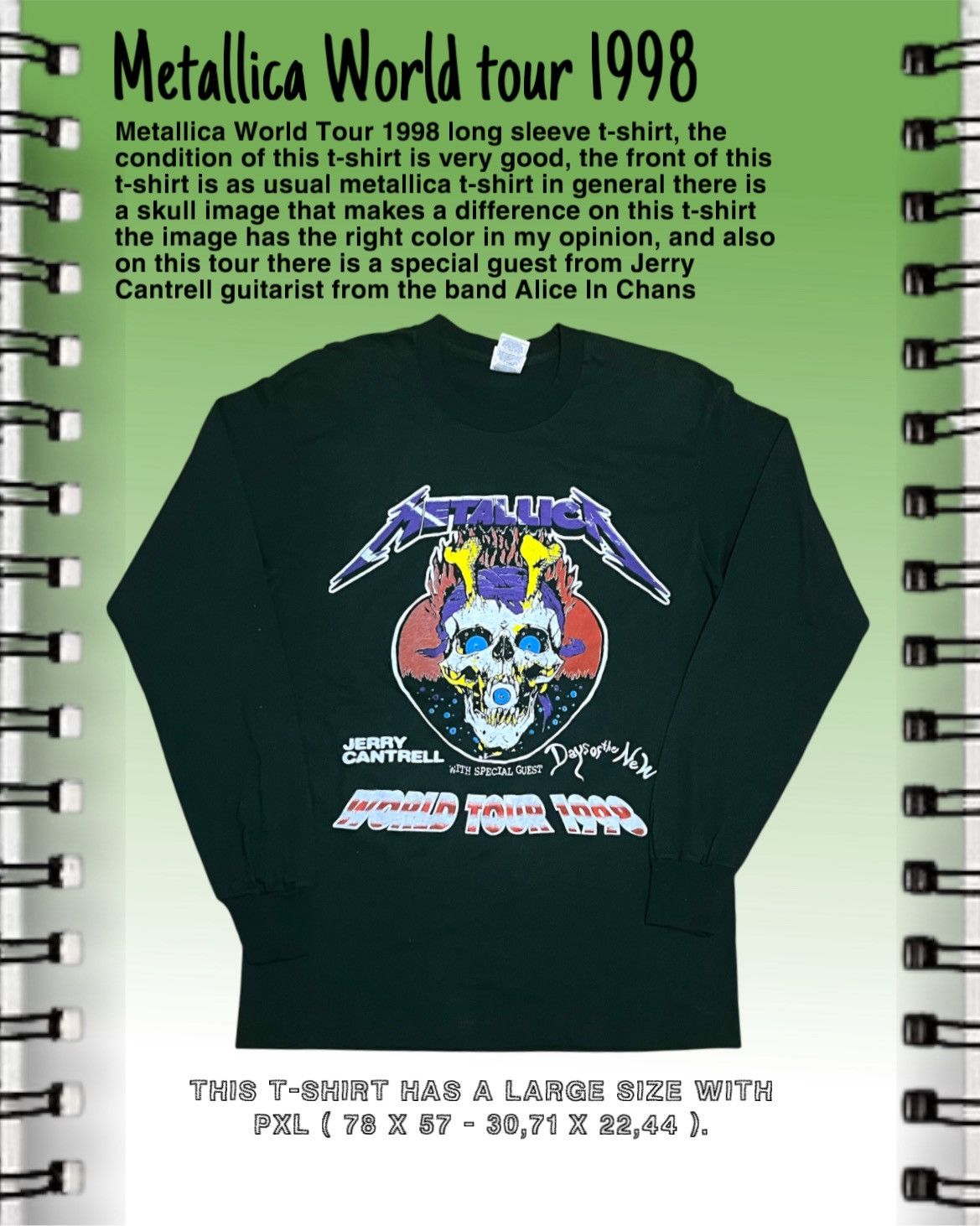 Fruit Of The Loom × Metallica × Vintage Metallica Reload World Tour 1998 Size US L / EU 52-54 / 3 - 2 Thumbnail