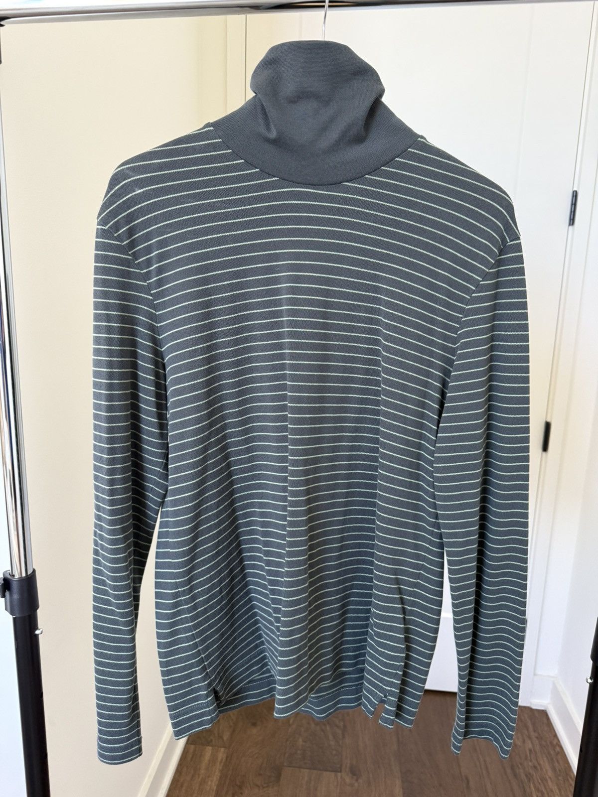 Club Monaco Gray Green Striped Turtleneck Size US M / EU 48-50 / 2 - 1 Thumbnail