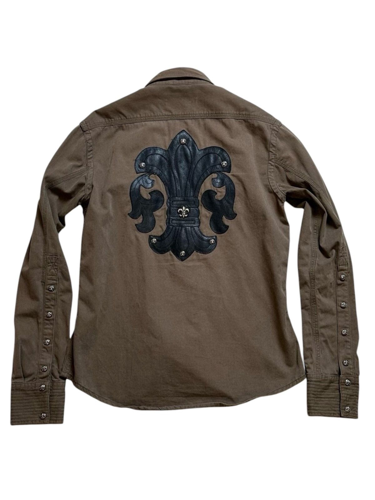 Chrome Hearts Chrome Hearts M Fleur Patch Military Button Up Shirt Size US M / EU 48-50 / 2 - 2 Thumbnail