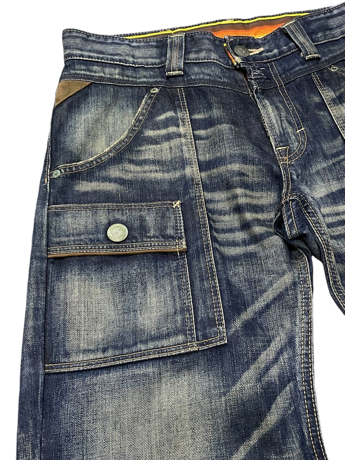 Edwin × Hysteric Glamour × Japanese Brand Edwin Bush Pocket Mud Wash Claw Mark Loose Denim Pants Size US 32 / EU 48 - 15 Thumbnail
