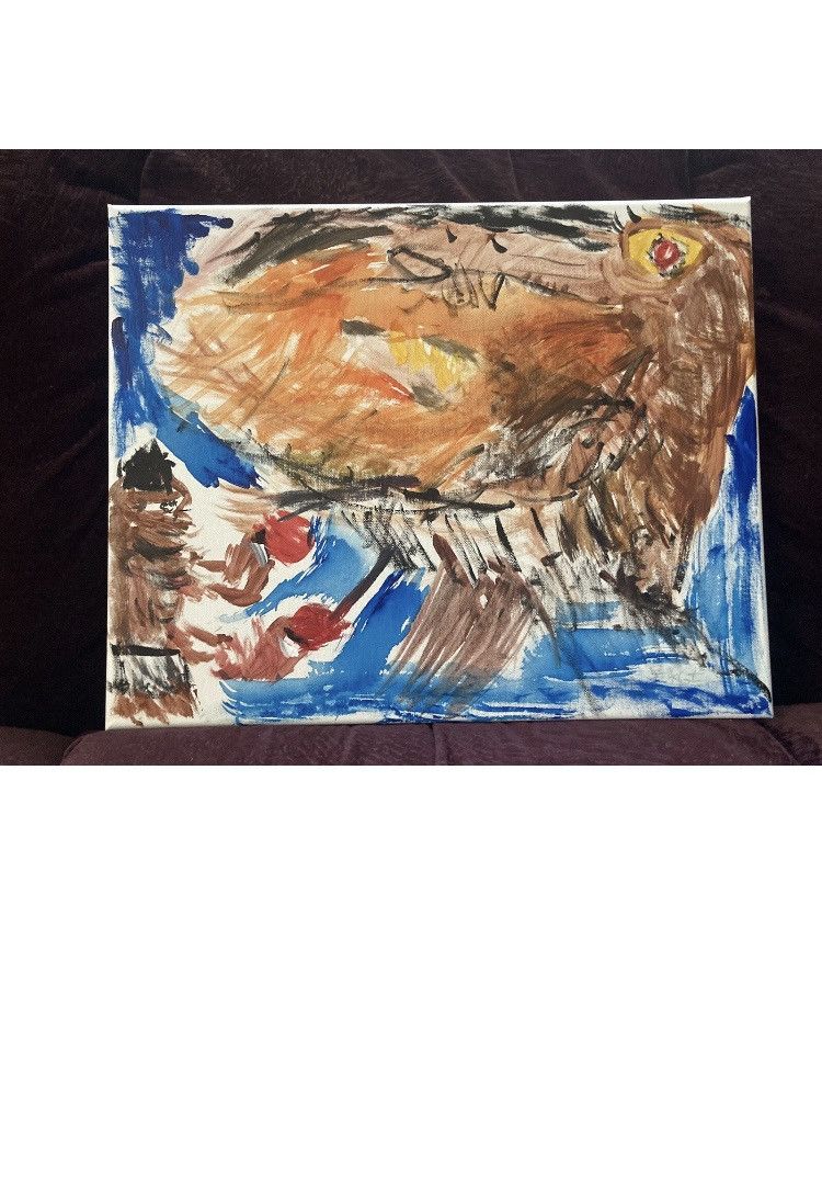 Other Original Mike Tyson vs Smaug Acrylic Canvas Painting 16x20 Size ONE SIZE - 1 Thumbnail