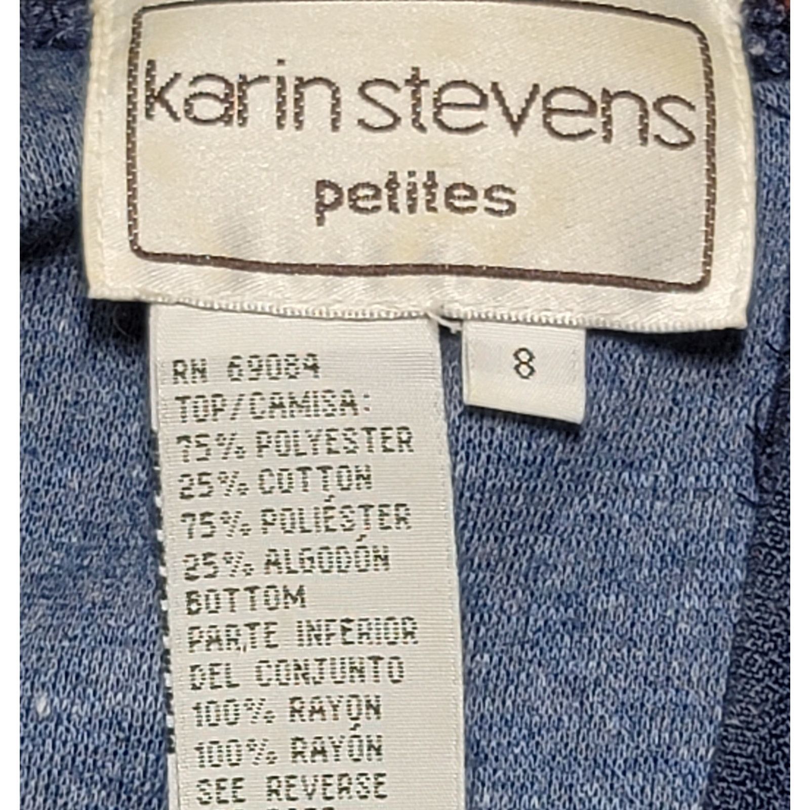 Other Karin Stevens Blue Knit Midi Dress W/Jacket 8P Buttons Size M / US 6-8 / IT 42-44 - 4 Thumbnail