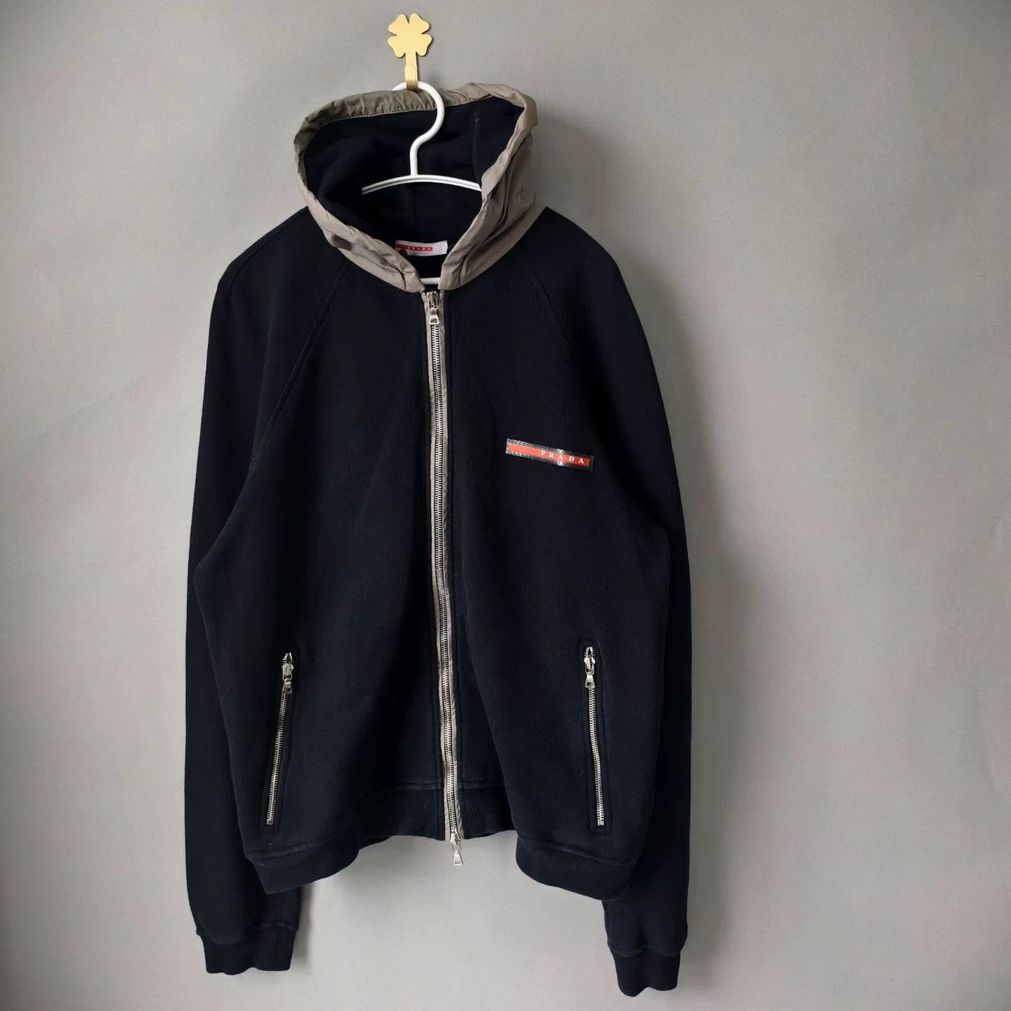 Prada Prada Red Rubber Strip Logo Jacket L Size US L / EU 52-54 / 3 - 1 Thumbnail