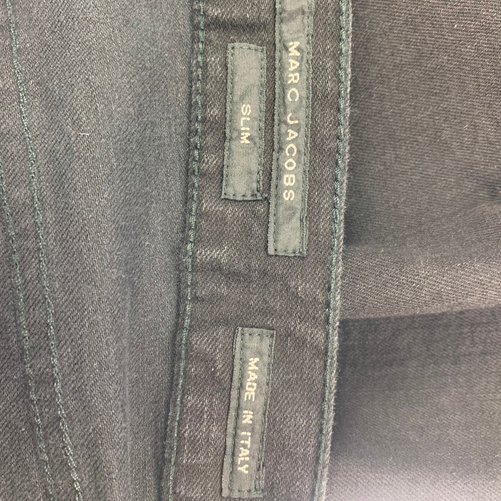 MARC JACOBS Size 36 Black Cotton Zip Fly Slim Jeans