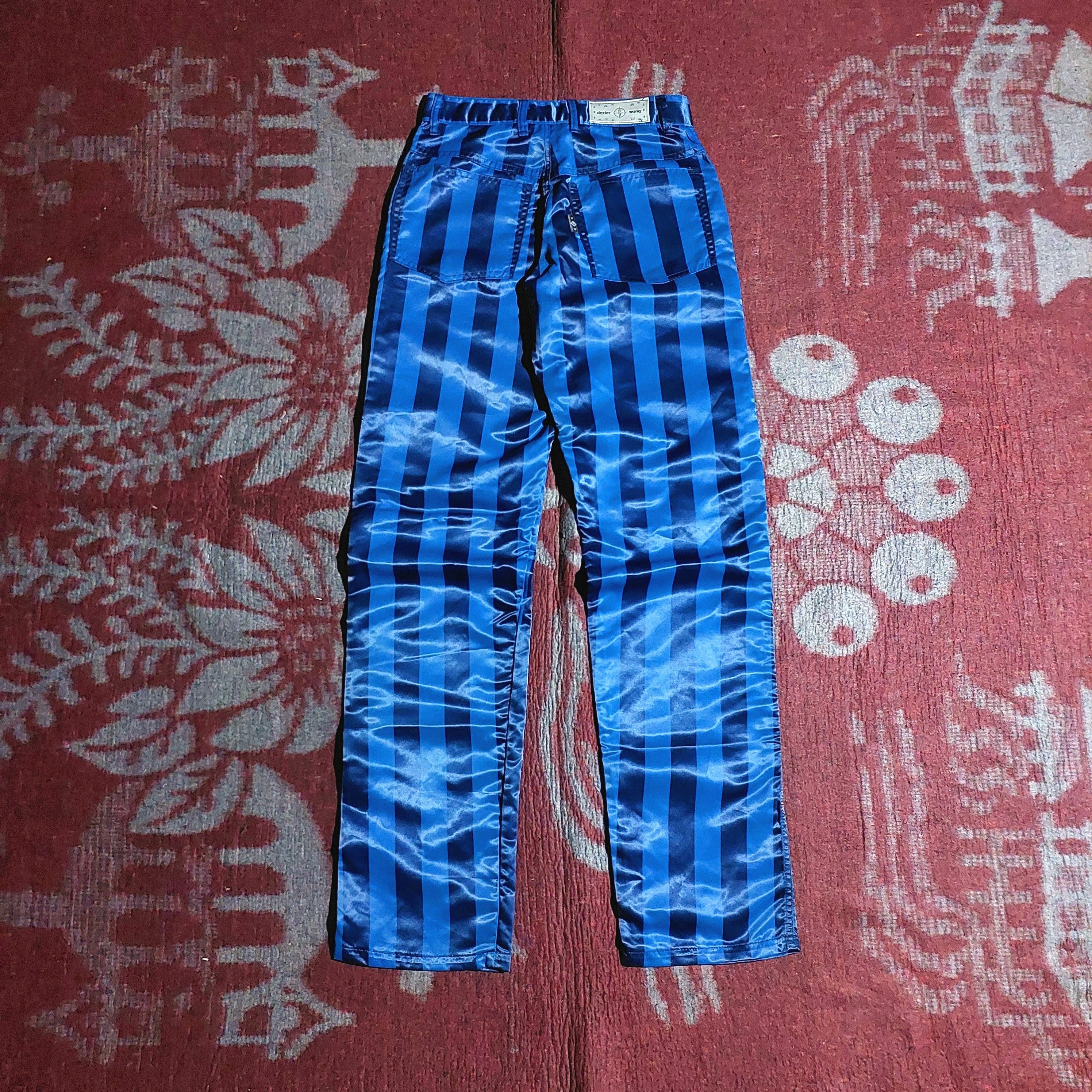 Dexter Wong 90's Dexter Wong UK blue stripe nylon pants Size US 28 / EU 44 - 2 Thumbnail