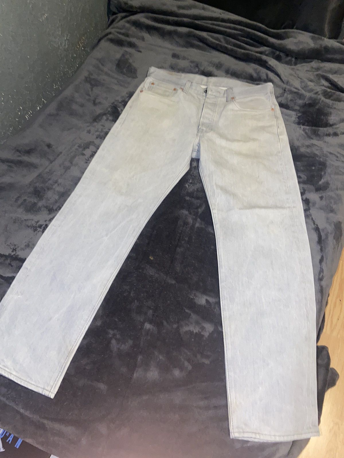 Levi's Mens Gray 501 Levi Jeans Size US 33 - 4 Thumbnail
