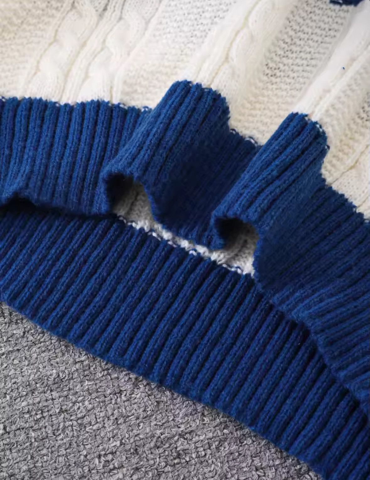 Other Street Popular Blue Stripe Sweater Jacquard Knitwear Size US XL / EU 56 / 4 - 4 Thumbnail