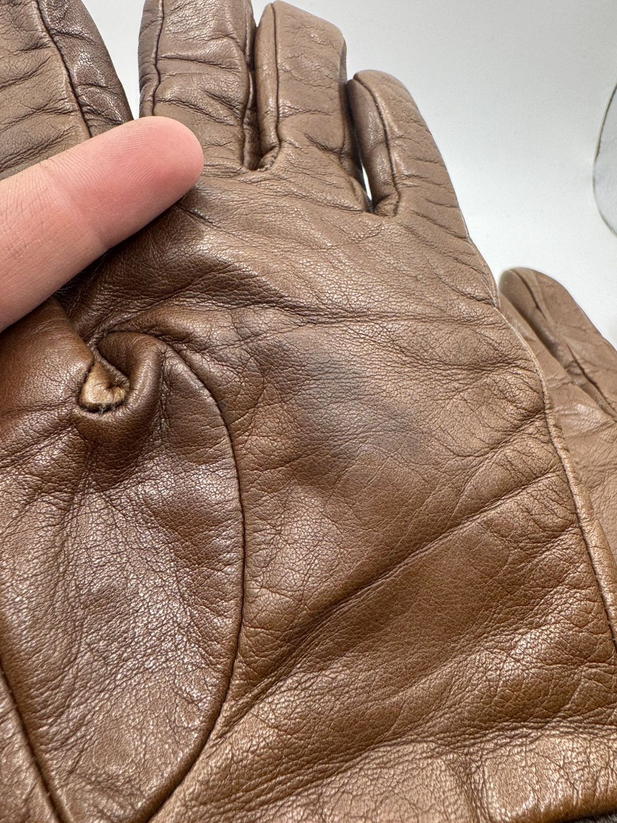 Hysteric Glamour Hysteric Glamour Brown Leather Gloves Size ONE SIZE - 5 Thumbnail