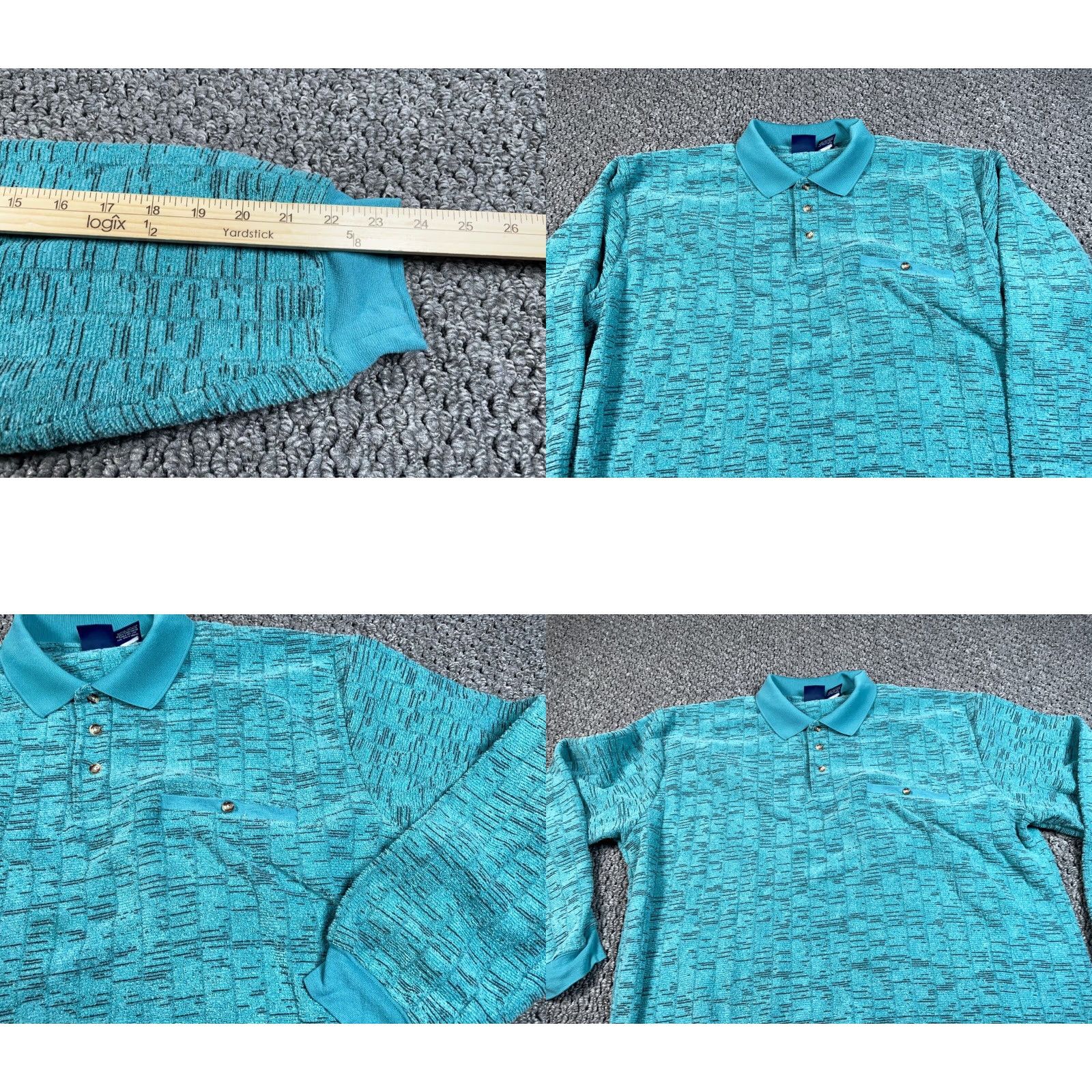 Vintage VTG John Blair Sweater Collared 2XL Adult Green 90s Retro Dad Style Pullover Knit Shirt Mens Long Sleeve Size US XXL / EU 58 / 5 - 8 Thumbnail