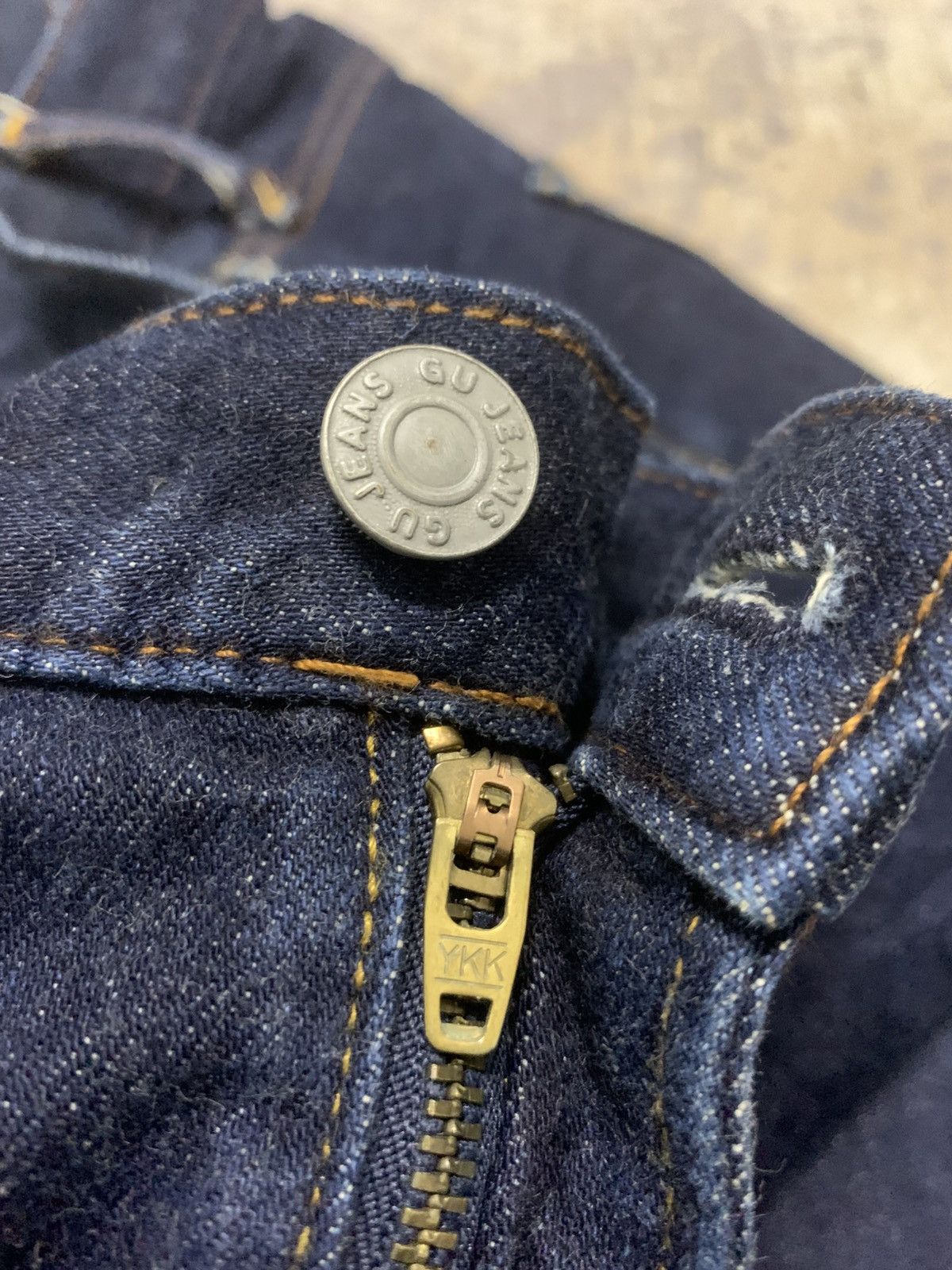 Japanese Brand GU Distressed Baggy Jeans W35x32 Size US 35 - 5 Thumbnail