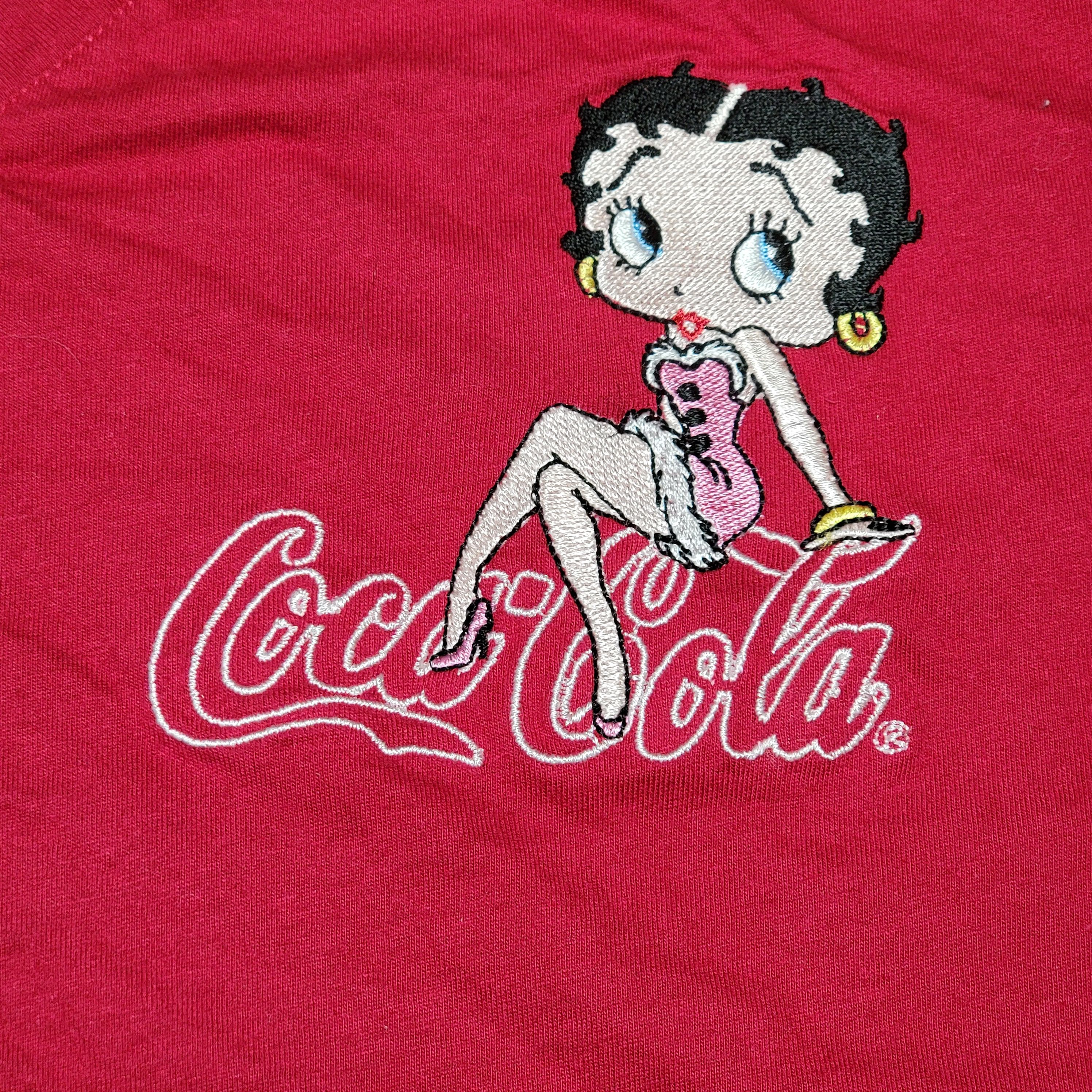 Coca Cola Betty Boop X Coca Cola LS Red V-Neck Sleepwear Tee - Size 2X Size XXL / US 16-18 / IT 52-54 - 3 Thumbnail