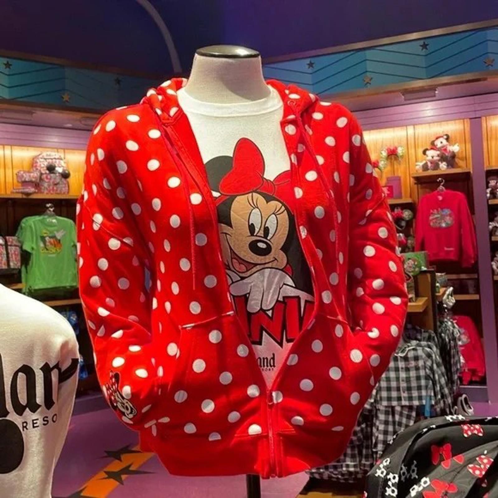 Disney Disney Parks Minnie Mouse Polkadot Zip Hoodie - New Size S / US 4 / IT 40 - 1 Thumbnail