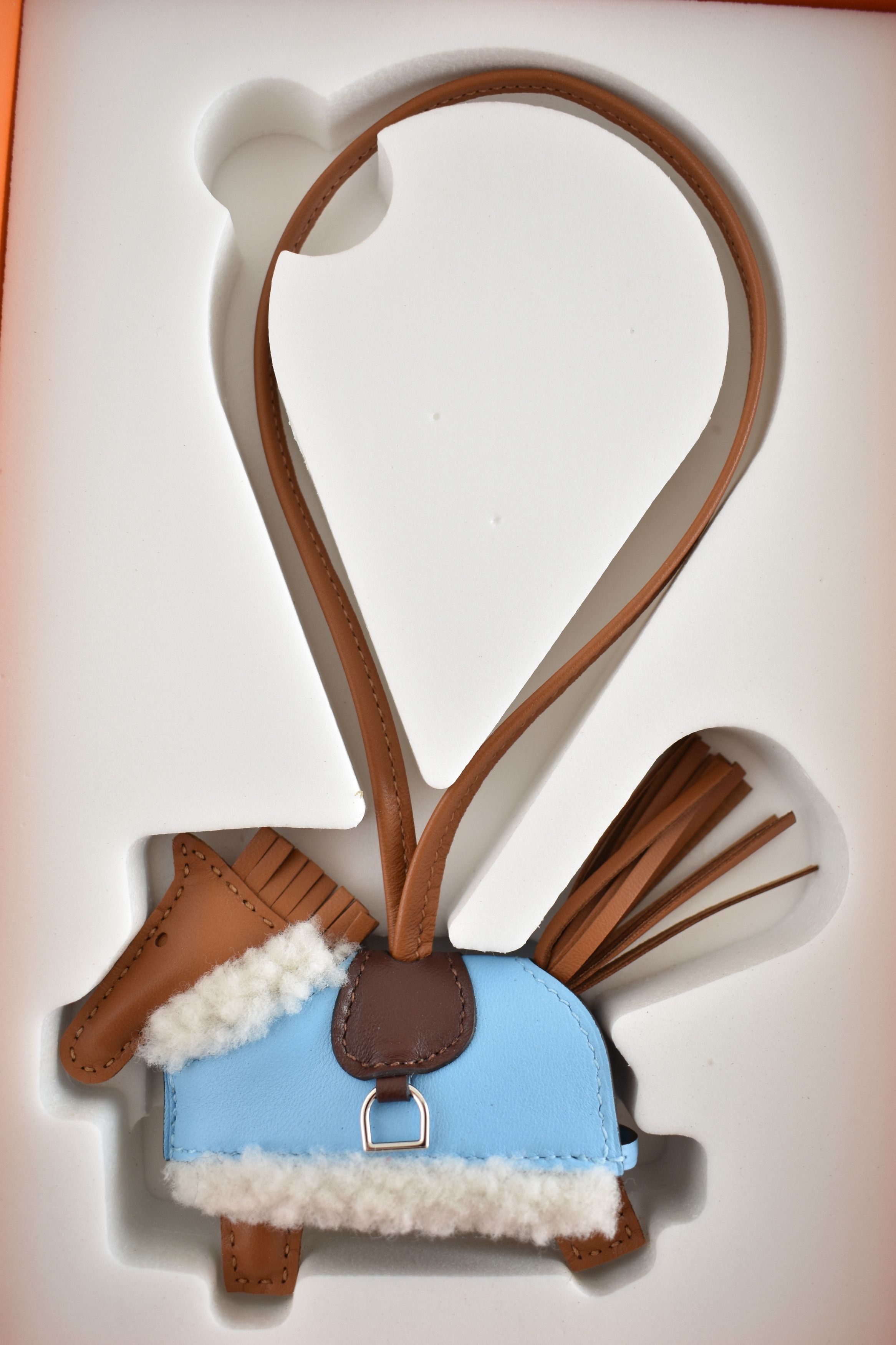 Hermes Hermes Horse Rodeo Plush Blue Celeste Milo Leather Bag Charm Size ONE SIZE - 6 Thumbnail