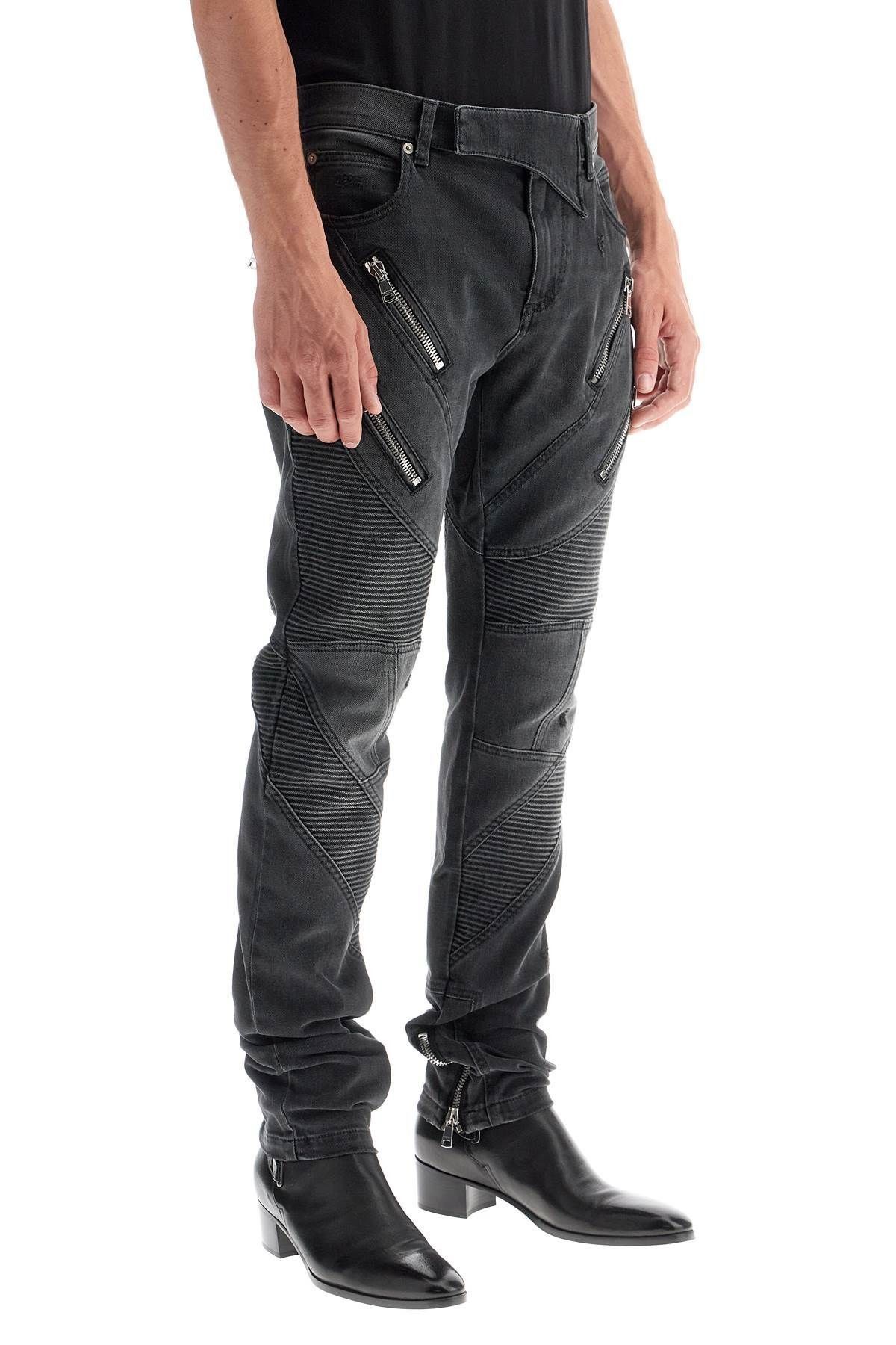 Balmain o1s1wg111025 Slim Fit Biker Jeans in Black Size US 30 / EU 46 - 4 Thumbnail
