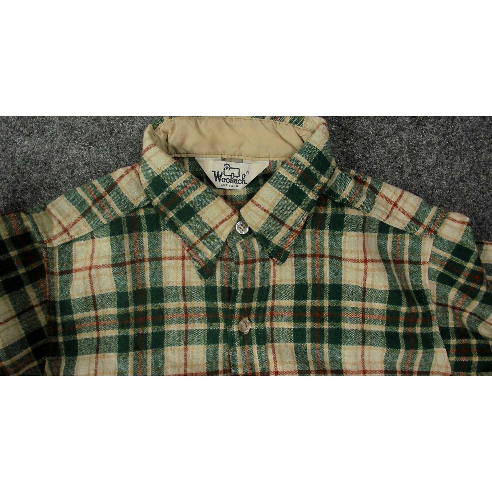 Woolrich Woolen Mills Vintage 70s Woolrich Green Plaid Wool Tunic Flannel Shirt Size L / US 10 / IT 46 - 11 Thumbnail