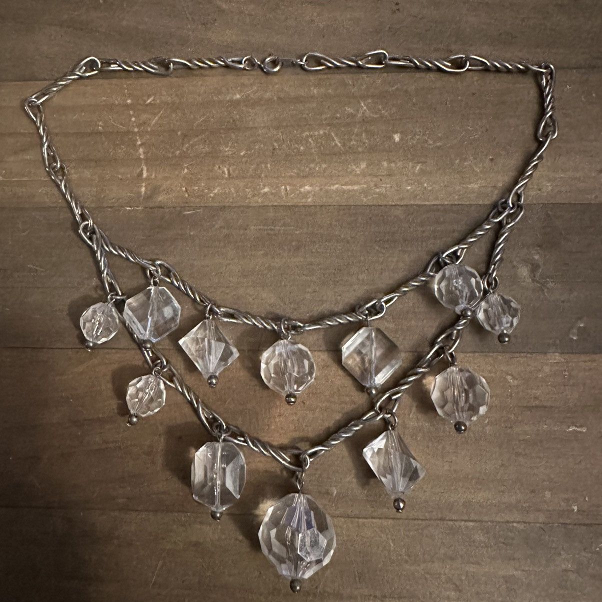 Other Vintage layered chunky clear lucite dangles necklace Size ONE SIZE - 2 Thumbnail
