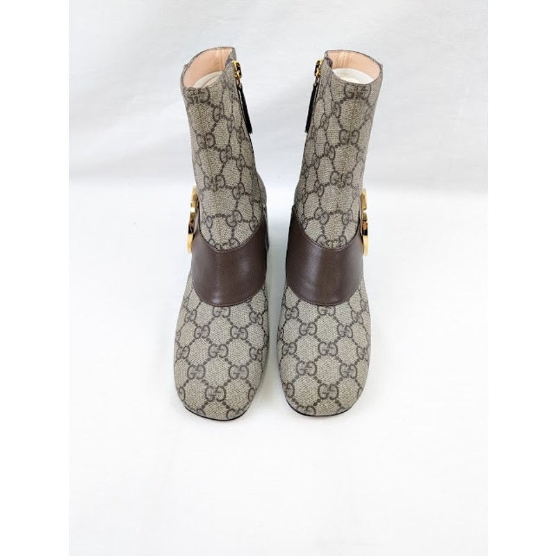 Gucci o1rshd1 T GG Supreme Malaga Kid Boots in Beige Ebony/N.Acero Size US 6.5 / IT 36.5 - 16 Thumbnail