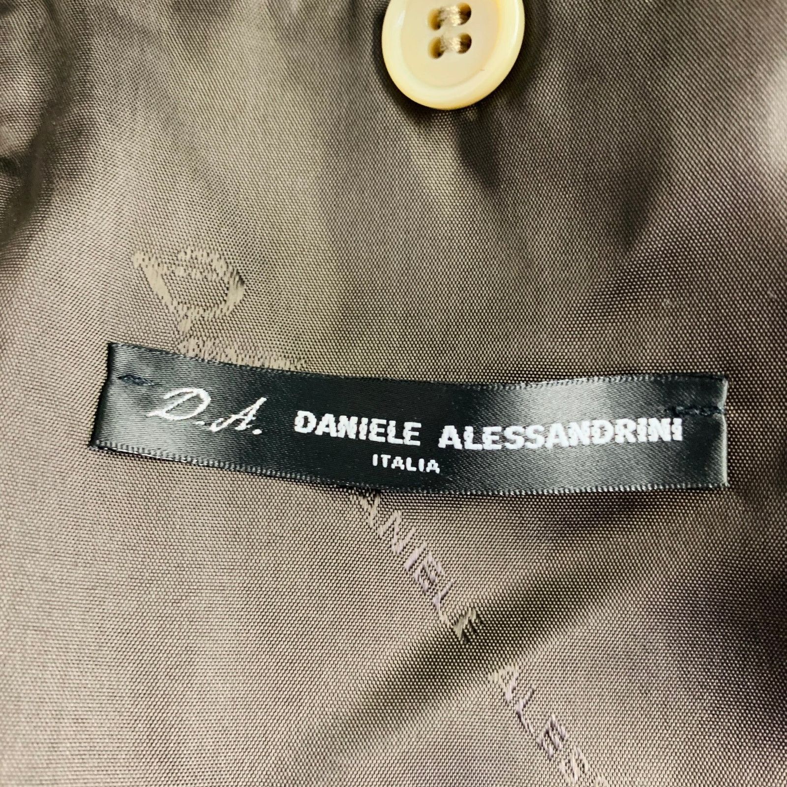 Daniele Alessandrini 38 Khaki Satin Double Breasted Belted Jacket Size US M / EU 48-50 / 2 - 8 Thumbnail