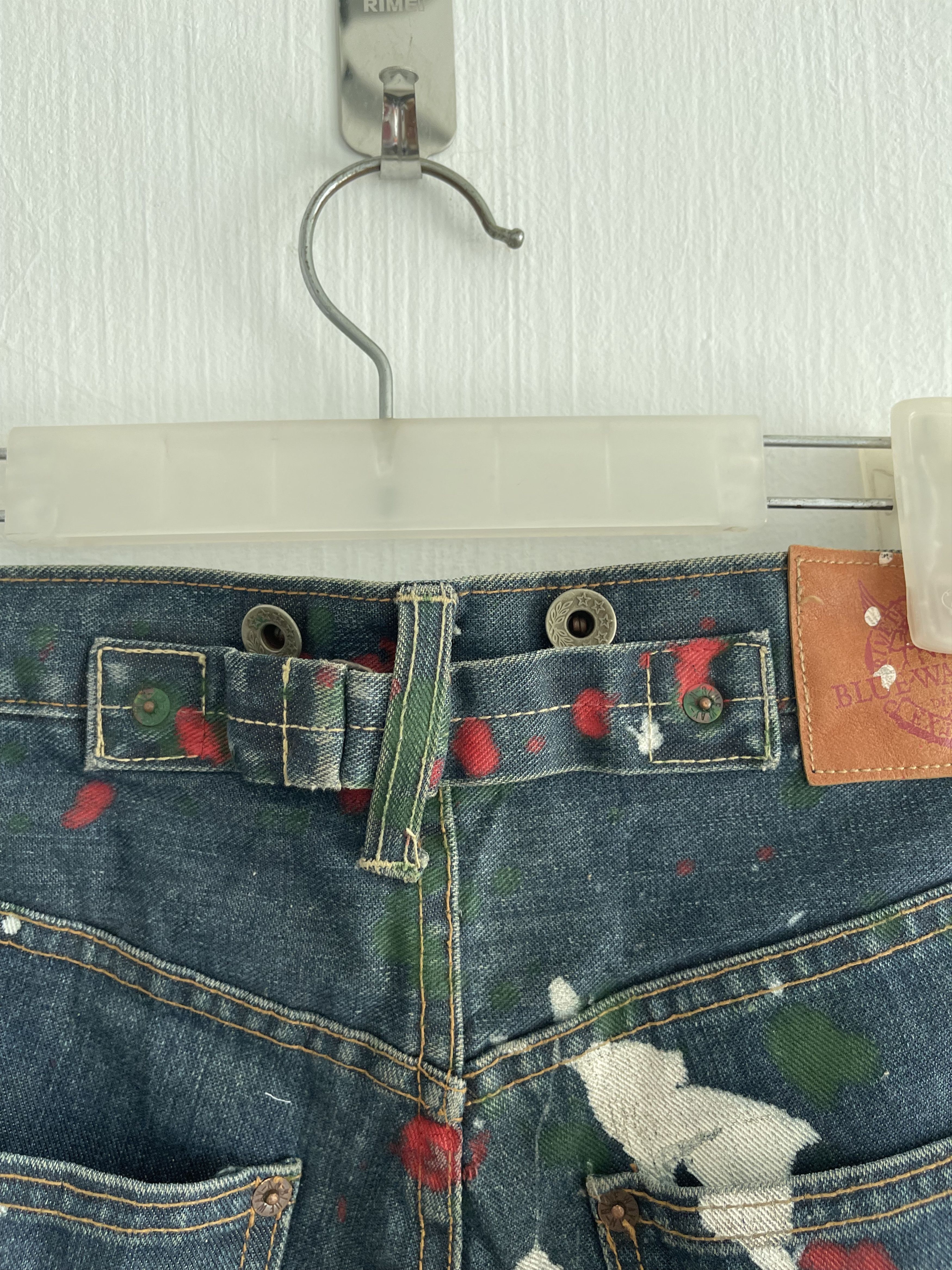 Japanese Brand Blue Way Cropped Denim Short Paint Splatter Size US 34 / EU 50 - 11 Thumbnail