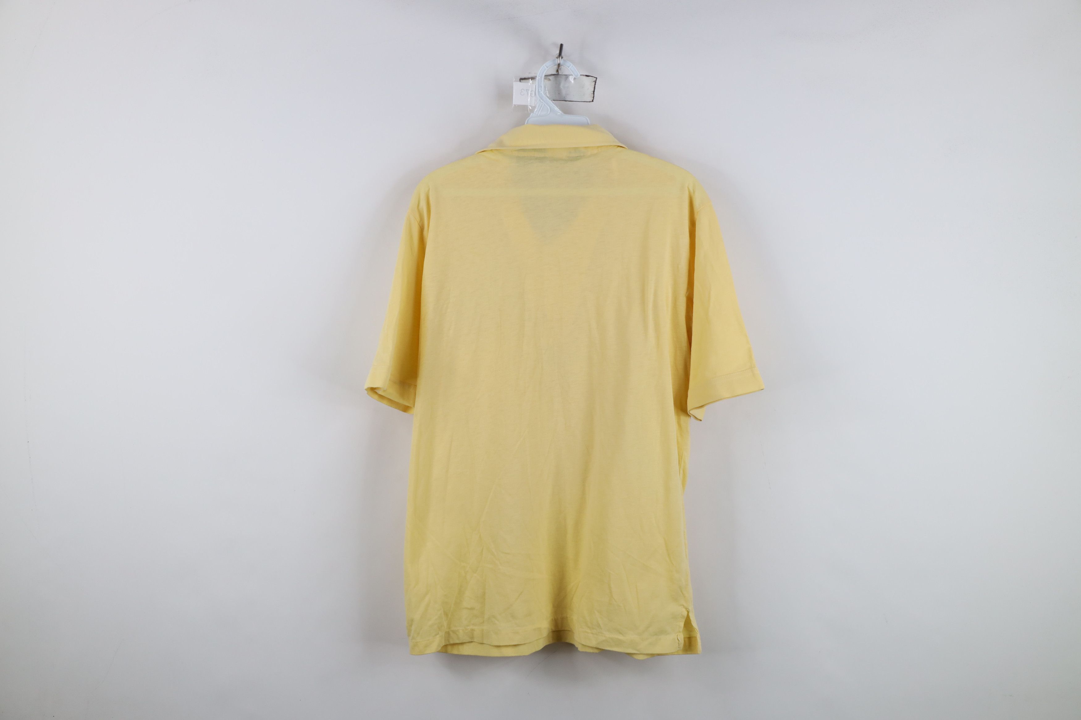 Vintage Vintage 70s Streetwear Blank Knit Collared Polo Shirt Yellow Size US L / EU 52-54 / 3 - 11 Thumbnail