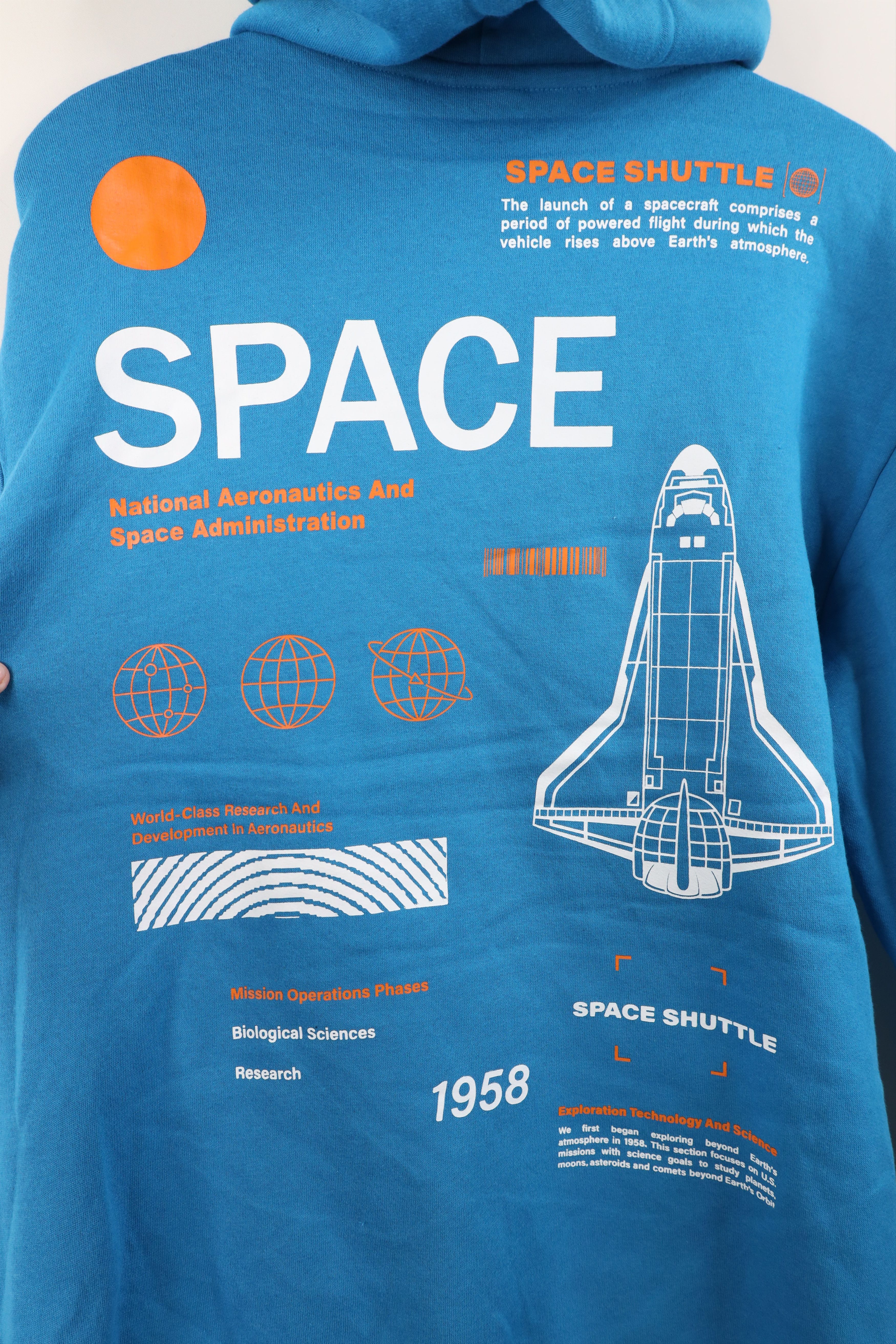 Vintage Vintage Y2K NASA Space Rocket Ship Hoodie Sweatshirt Blue Size US M / EU 48-50 / 2 - 12 Thumbnail