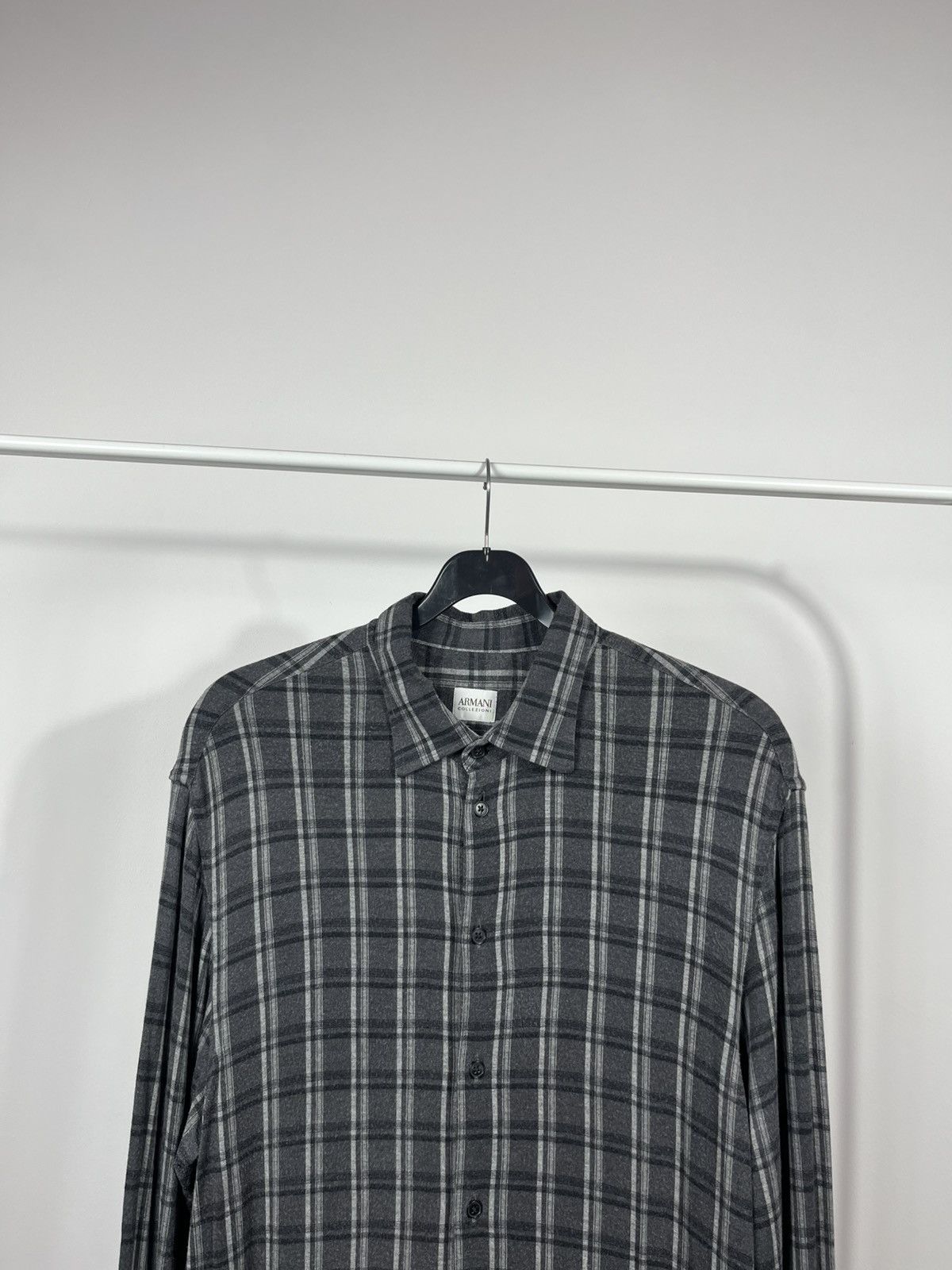 Armani Collezioni Armani Collezioni Gray Plaid Shirt Men’s L Long Sleeve Size US L / EU 52-54 / 3 - 2 Thumbnail