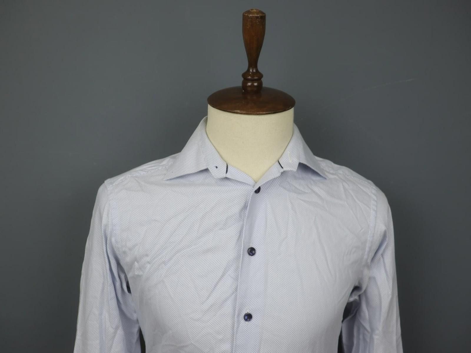 Eton Eton Blue 100% Cotton Collared Dress Shirt Size 40 Size 38R - 12 Thumbnail