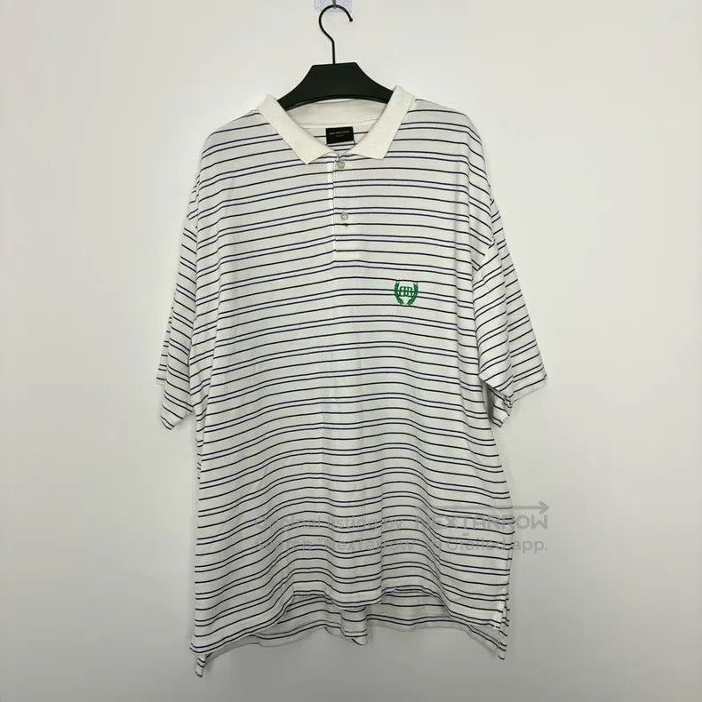 Balenciaga Balenciaga Striped Polo Short Sleeve Size US M / EU 48-50 / 2 - 1 Thumbnail