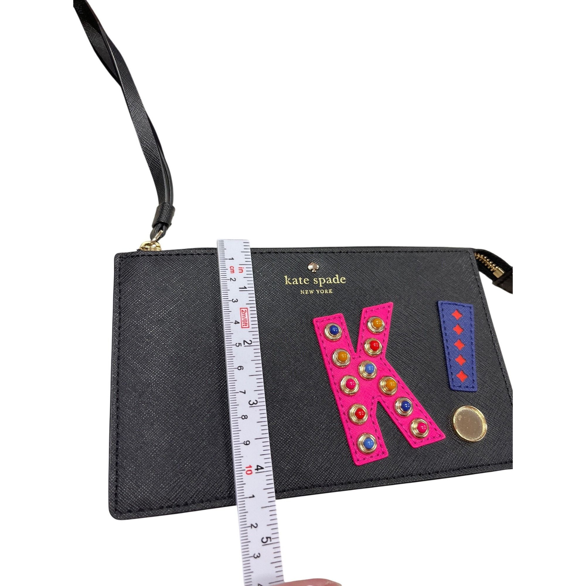 Kate Spade Kate Spade NY black leather bejeweled wristlet clutch bag SK Size ONE SIZE - 14 Thumbnail