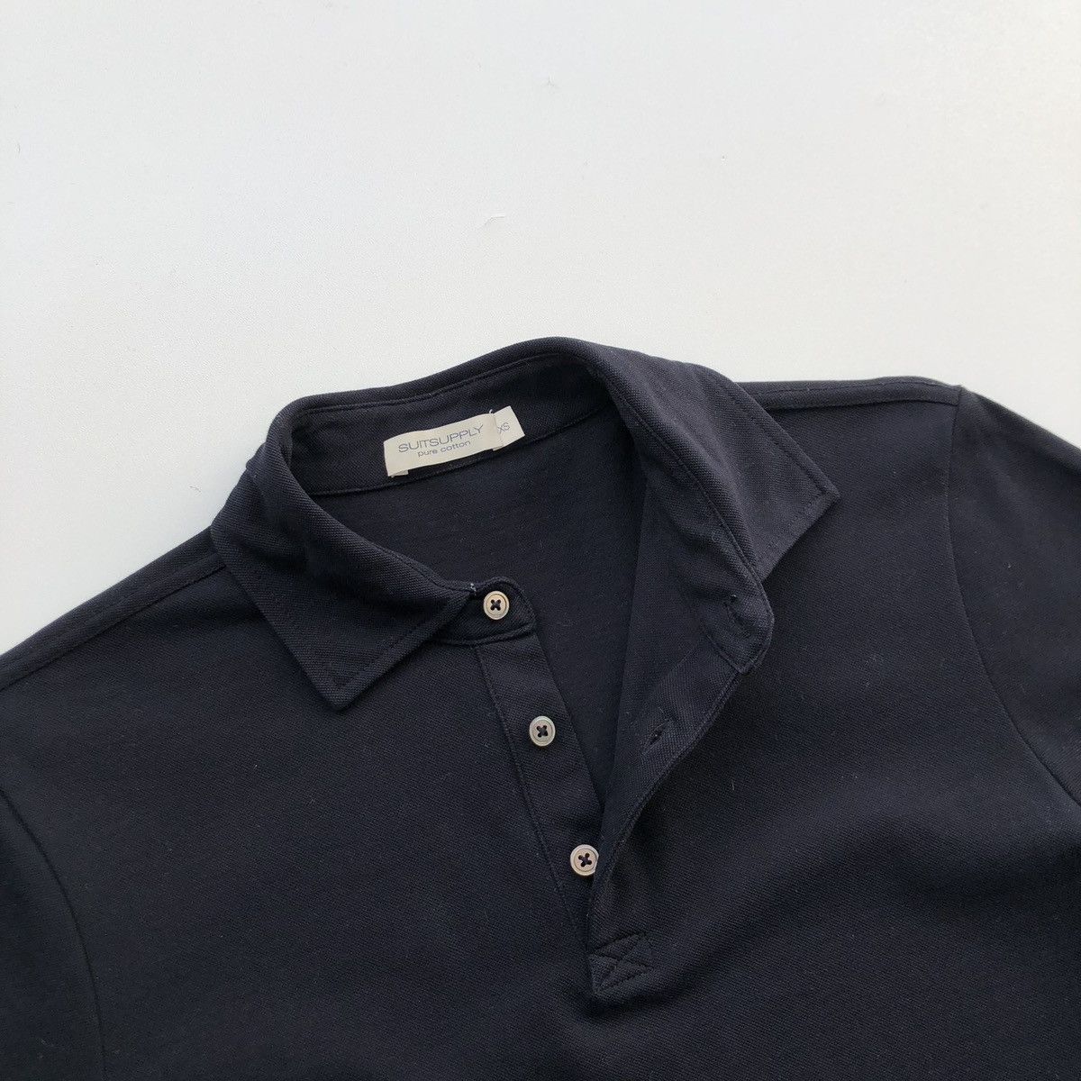 Suitsupply SuitSupply Pure Cotton Pique Polo Shirt Navy Size US XS / EU 42 / 0 - 5 Thumbnail