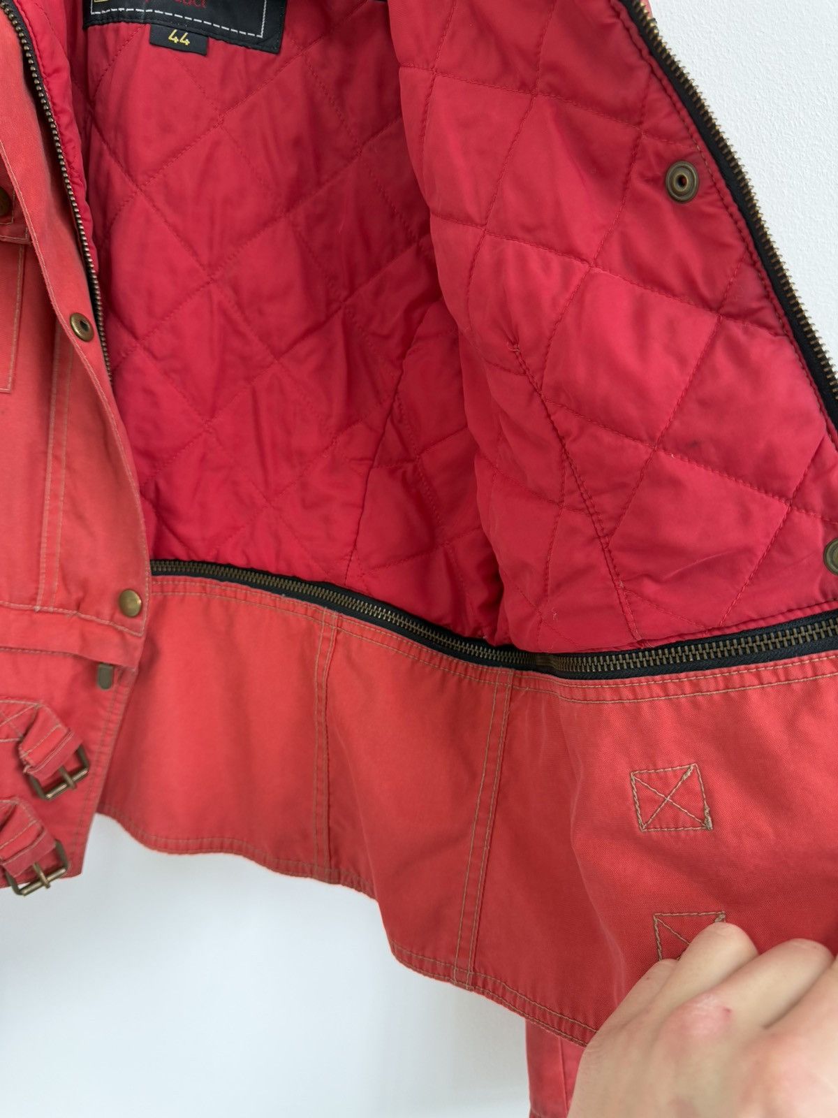 Belstaff Belstaff Wax Womens Red Gangster Biker Motorcycle Jacket Size S / US 4 / IT 40 - 12 Thumbnail