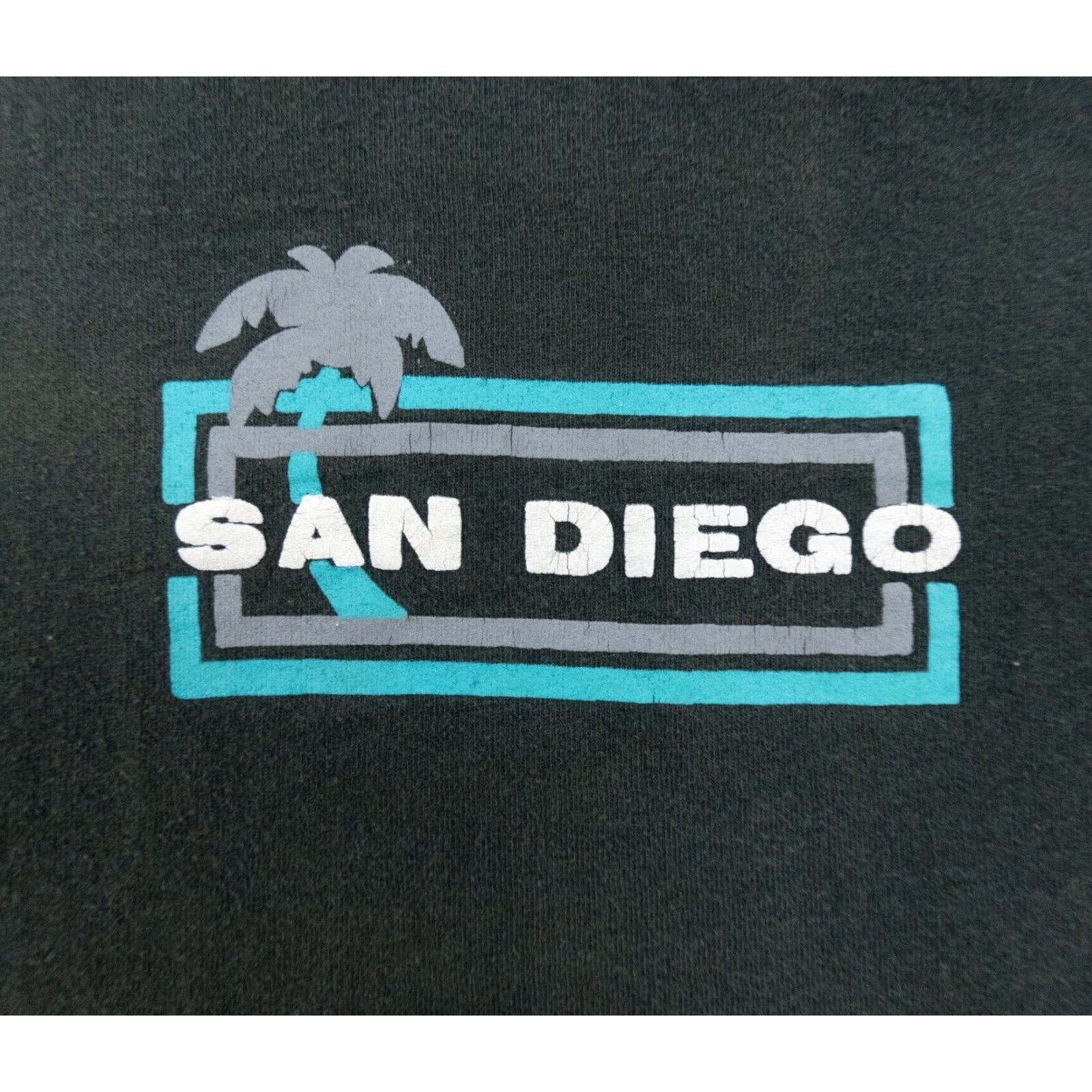 Vintage VINTAGE San Diego California Shirt Mens Large Black 90s Tee Crew Neck Short Sleeve Cotton Jersey Graphic Logo 90s Mens Large Black Size US L / EU 52-54 / 3 - 3 Thumbnail