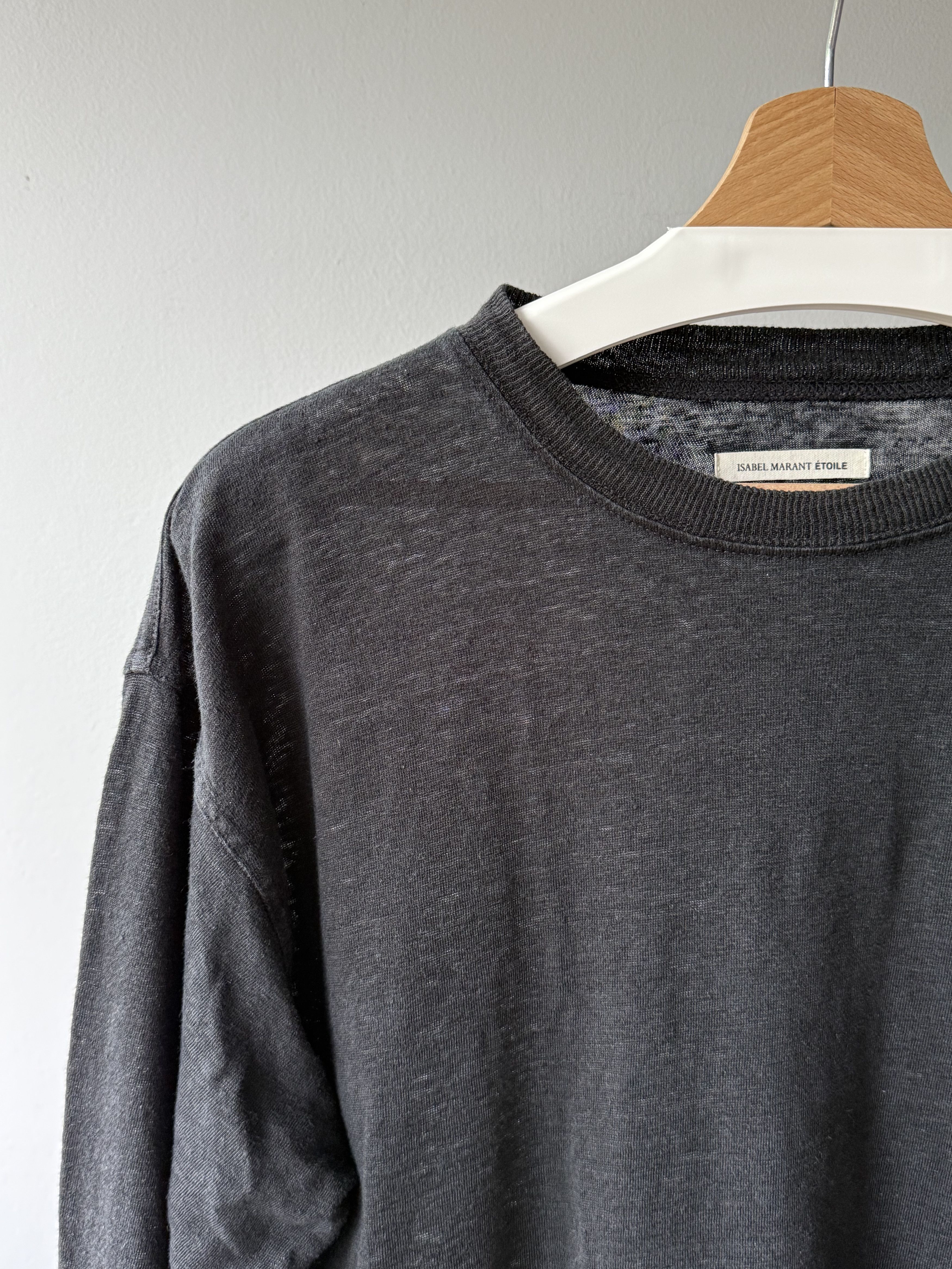 Isabel Marant Etoile Isabel Marant Etoile Black 100% Linen Long Sleeve T-Shirt Size M / US 6-8 / IT 42-44 - 5 Thumbnail