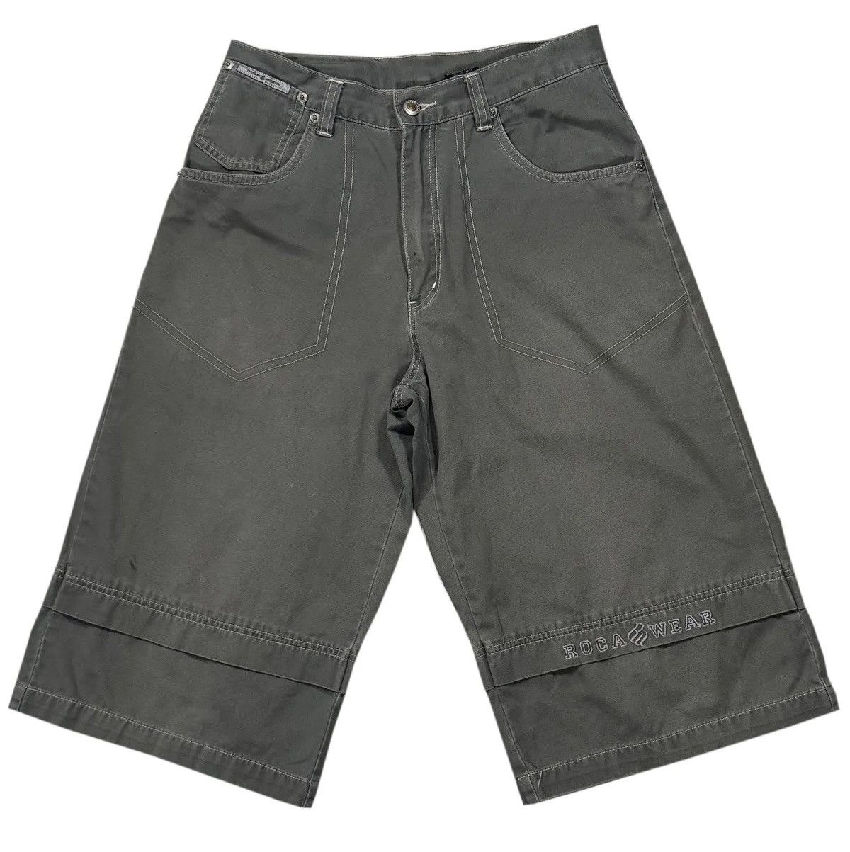 Vintage Rocawear Olive Khaki Shorts (Size M,Fit Long)